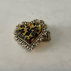 Leopard Print Heart Statement Ring